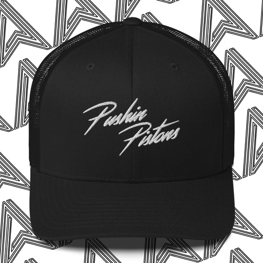 "Pushin Pistons" Embroidered Mesh Trucker Cap