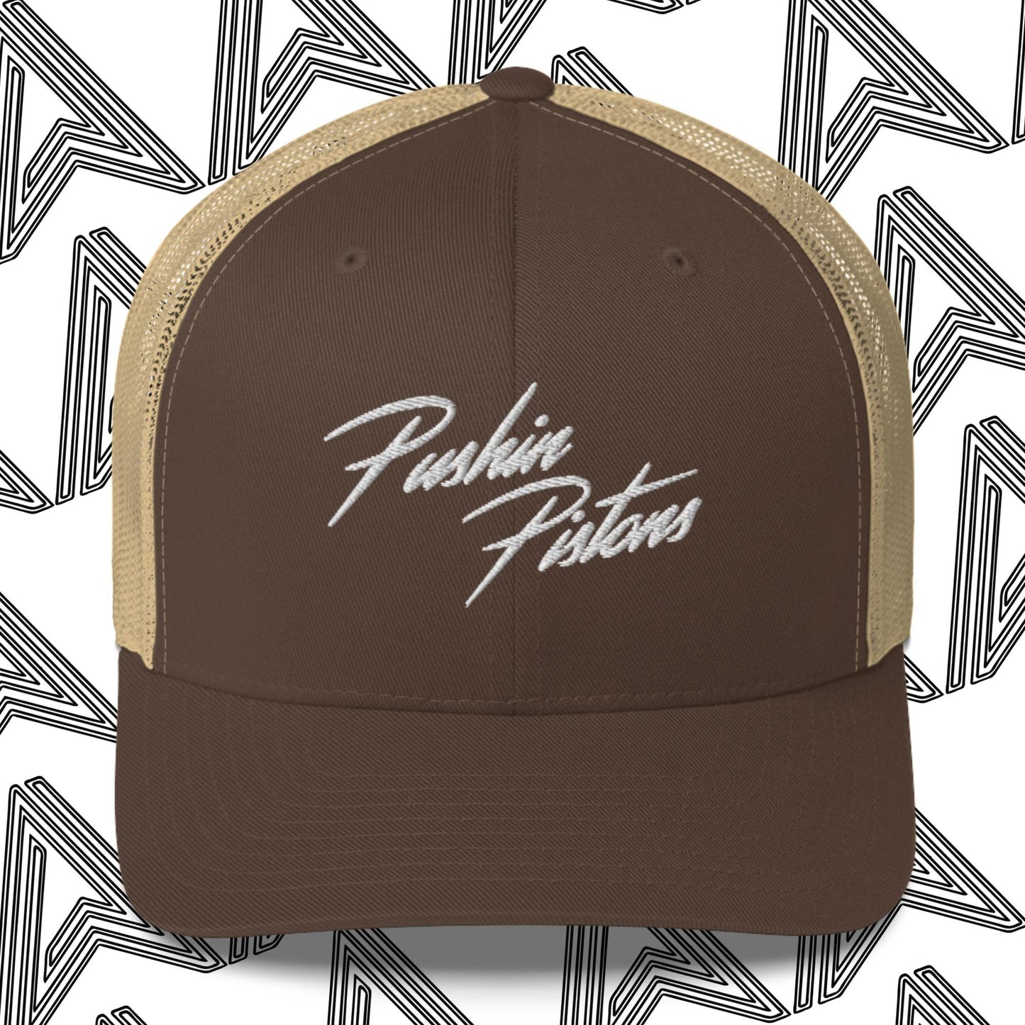 "Pushin Pistons" Embroidered Mesh Trucker Cap