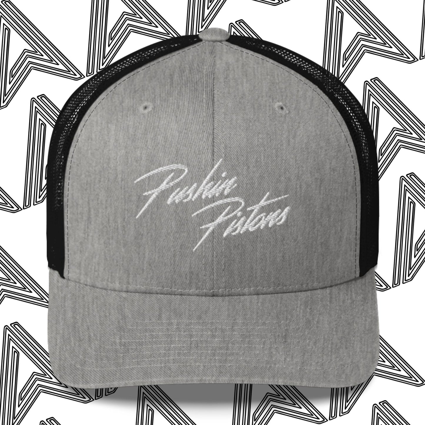 "Pushin Pistons" Embroidered Mesh Trucker Cap