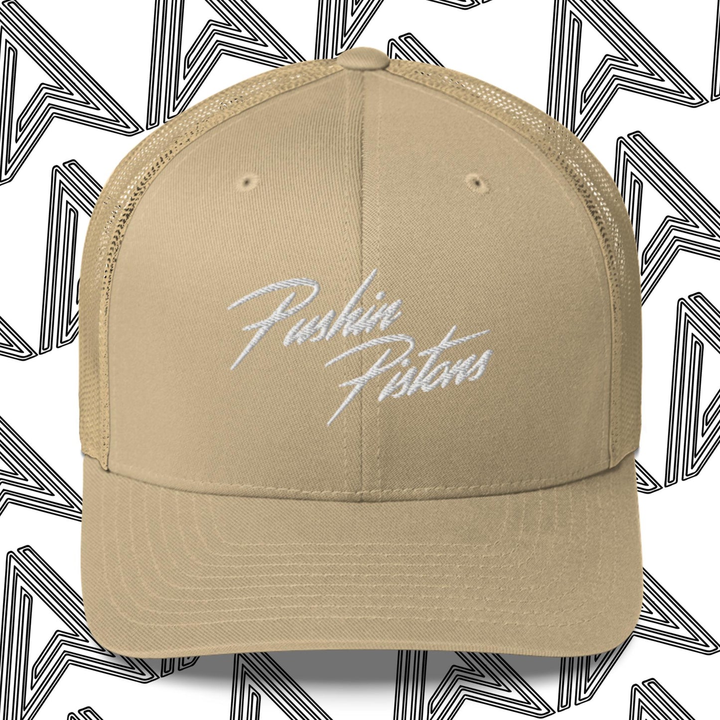 "Pushin Pistons" Embroidered Mesh Trucker Cap