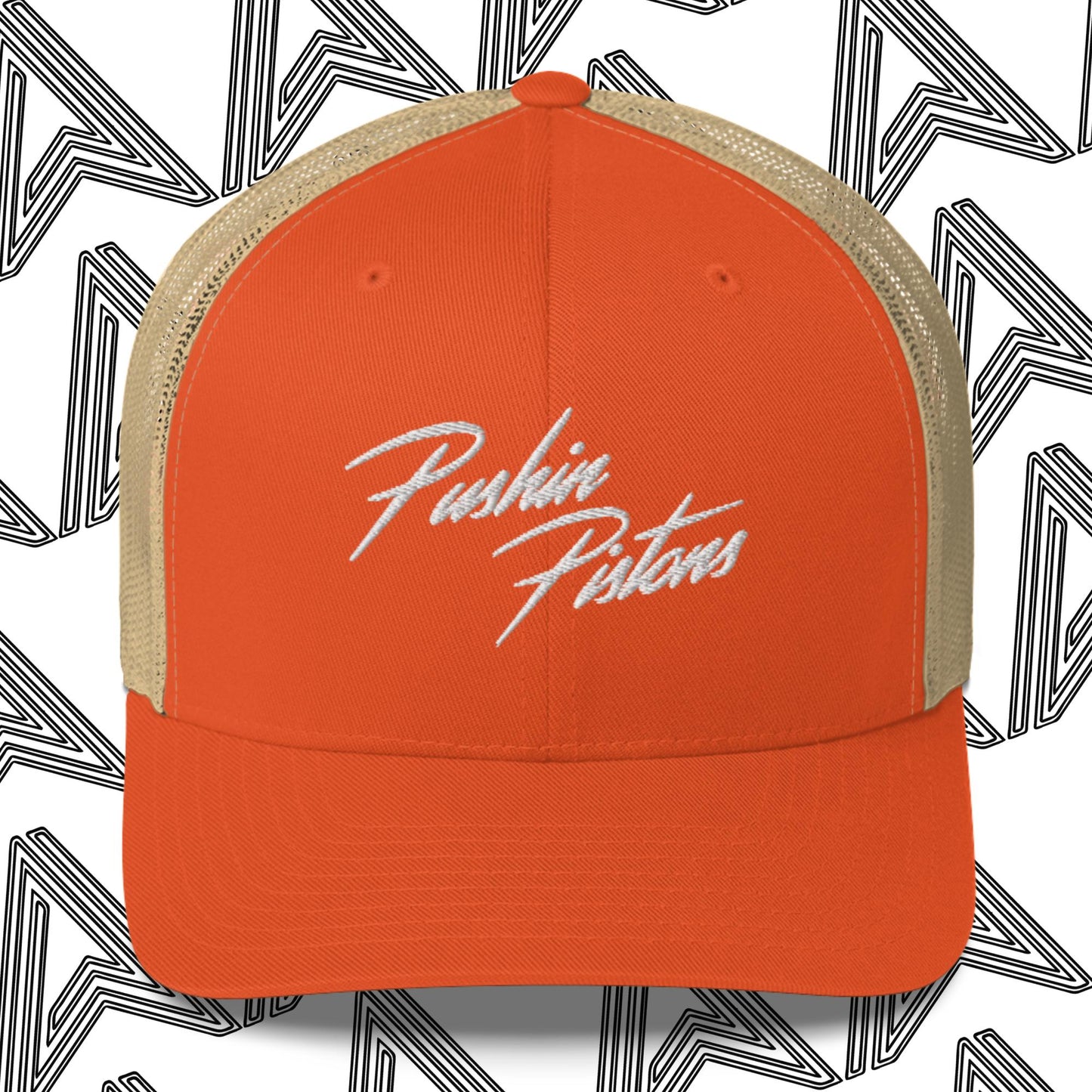 "Pushin Pistons" Embroidered Mesh Trucker Cap